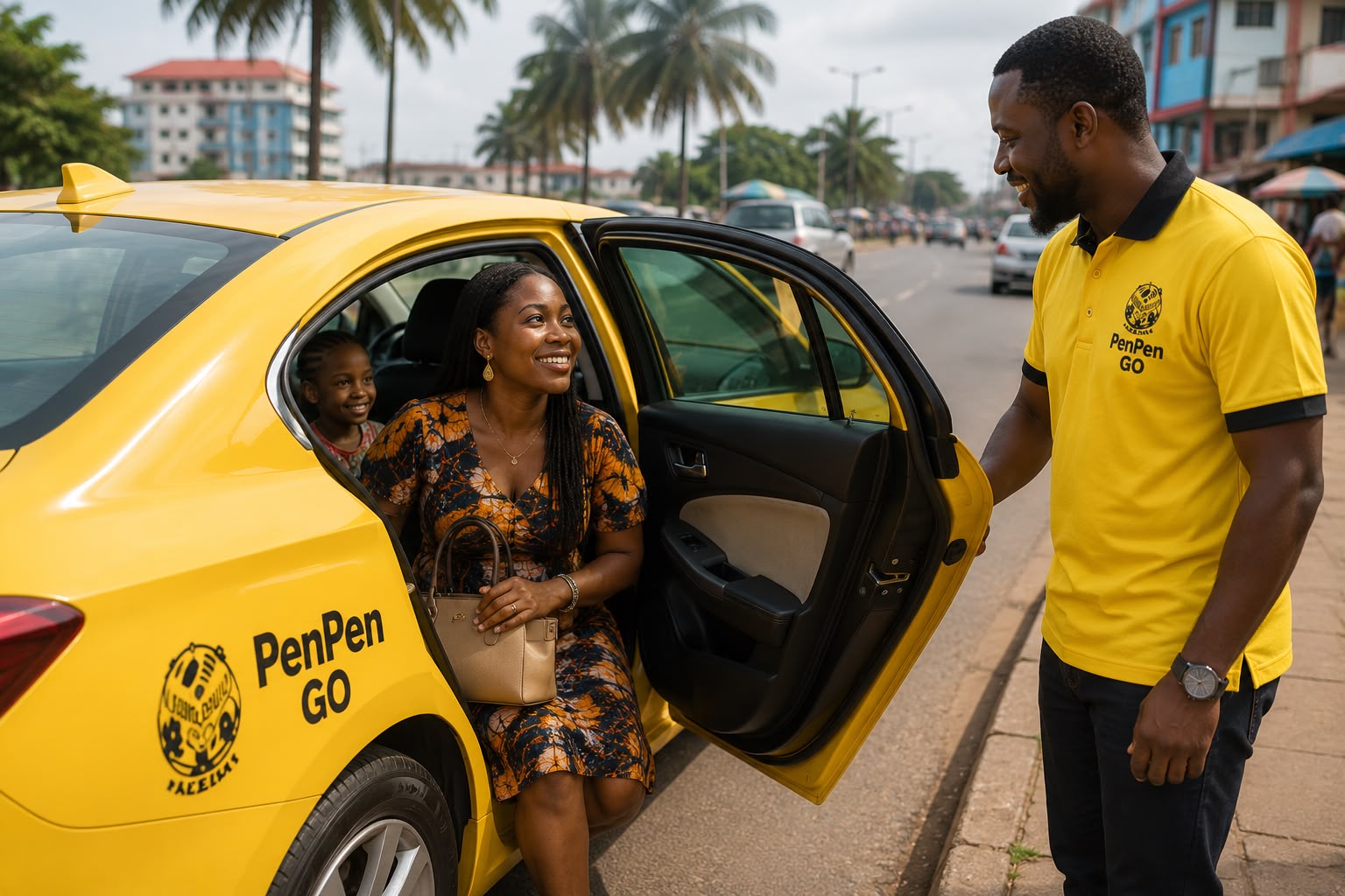 PenPenGo driver opening the car door for a passenger